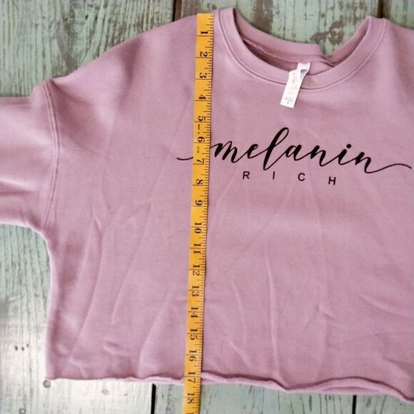 Bella + Canvas Fleece Collection Mauve Cropped Sweatshirt Size M Melanin Rich - Picture 5 of 8